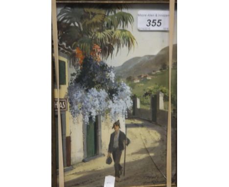 MAX RÖMER (1878-1960) "Madeira scene", gouache, signed lower right CONDITION REPORTS Picture approx. 22 cm x 14.5 cm.  Has ov