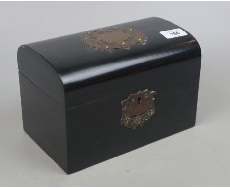 Antique dome topped rosewood tea caddy 