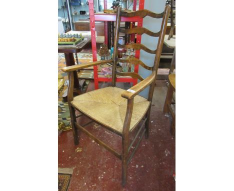 Ladder back rush seated chair 
