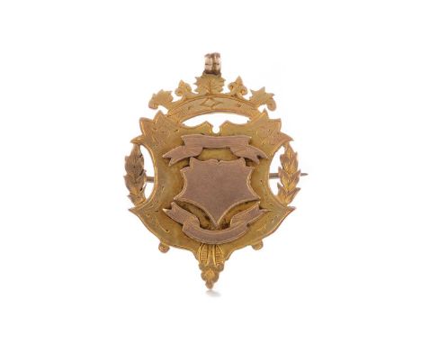 L.O.A.S. FOOTBALL FIRST PRIZE WINNERS GOLD MEDAL 1891,awarded to James Low of Greenock A.M.G., the obverse with blank central