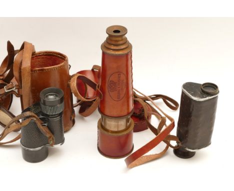 A C.P Goerz of Berlin cased monocular, together with an early 20th century example and a Kelvin &amp; Hughes of London three 