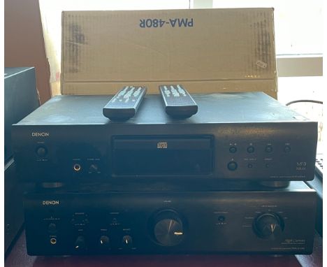 A Denon Hi-FI amplifier PMA-510AE, together with a Denon compact disc player DCD-510AE, with remotes. (2)