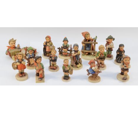 Goebel (Germany) M.J. Hummel; A collection fifteen various ceramic figurines, circa 1960s/70s. All in good condition - showin