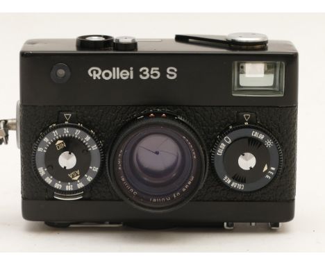 A Rollei 35 S compact 35mm camera, with soft case.
