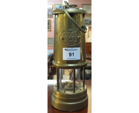 Welsh brass miner's safety lamp.(B.P. 24% incl. VAT)