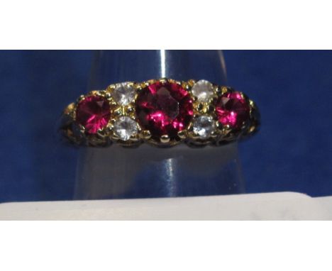 9ct gold dress ring set with semi-precious stones, 3.3g approx.(B.P. 24% incl. VAT)