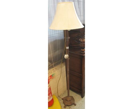 Modern brass finish standard lamp with shade.(B.P. 24% incl. VAT)