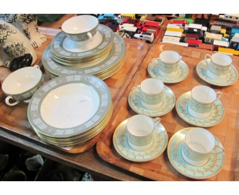 Set of six Royal Worcester 'Albemarle' coffee cans and saucers together with a tray of Wedgwood bone china 'Asia' items to in