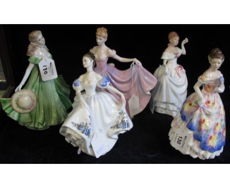 Four Royal Doulton bone china figurines to include: 'Rosemary', HN3691; 'Dawn', HN3600; 'Rachel', Figure of the Year 2000, HN