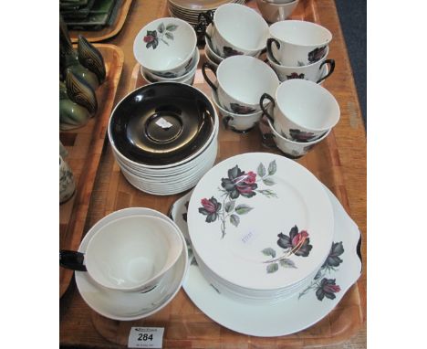 Tray of Royal Albert bone china 'Masquerade' teaware comprising: teacups and saucers; milk jug; sucrier and plates.(B.P. 24% 