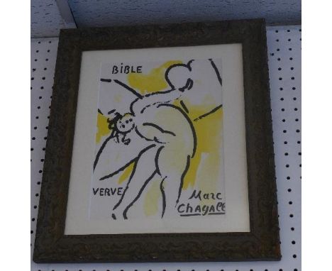 After Marc Chagall, 'The Angel with Tablets', lithograph, printed by Mourlot Freres, ref: Mourlot 118, 34 x 25cm 