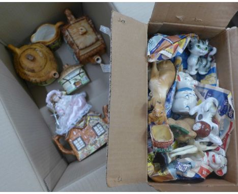 A cottageware tea service and a box of china animals and trinkets **PLEASE NOTE THIS LOT IS NOT ELIGIBLE FOR POSTING AND PACK