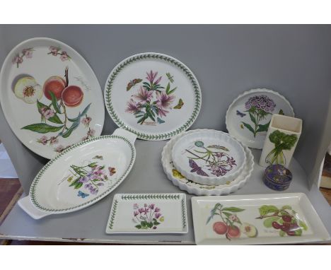 A cloisonne trinket box and Portmeirion pottery 