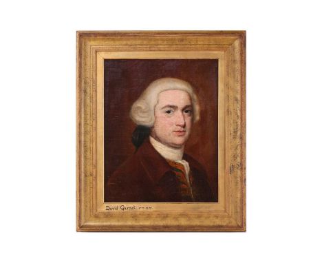 Late 18th-century British school, Bust length portrait of David Garrick (1717-1779), unsigned, oil on canvas, 52 x 47.5 cm, i