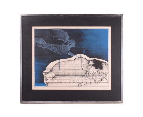 Paul Wunderlich (1927 - 2010), The Blue Angel, signed in pencil and numbered 8/75, also signed in the print, lithograph, 43.5
