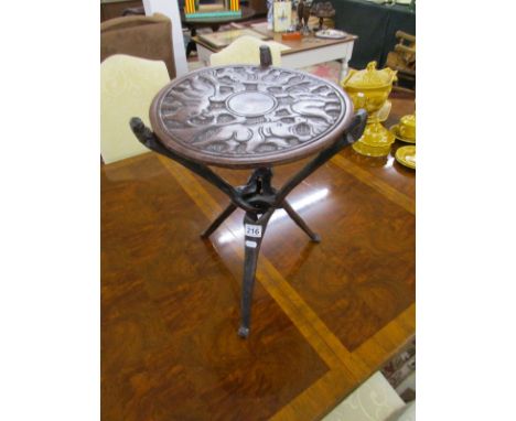 Ethnic carved tripod table