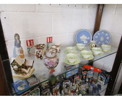 Shelf of china to include Wedgwood, Masons Ironstone, Nao and Cloisonné