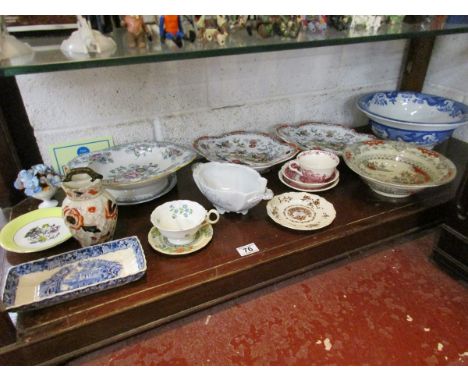 Shelf of china to include Ironstone