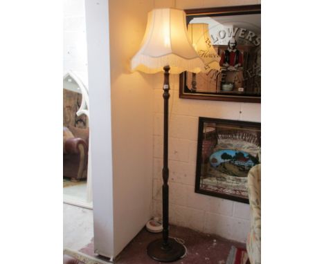 Mahogany standard lamp with shade