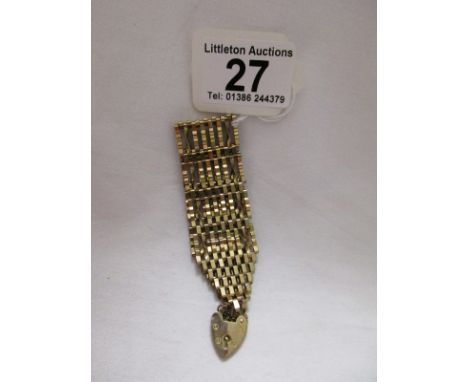 Gold gate bracelet - Approx 19g
