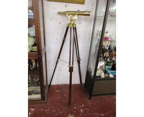 Reproduction brass telescope on tripod