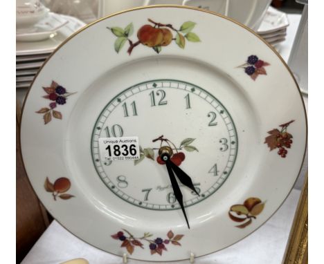 A Royal Worcester Evesham kitchen wall clock plate