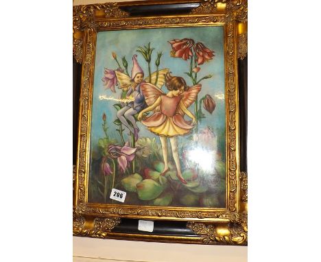 VIENNESE CERAMIC  WALL PLAQUE  OF FAIRIES  29CM X39CM  ANWSIV  OEOTZUCH  MARK  ON  BACK 