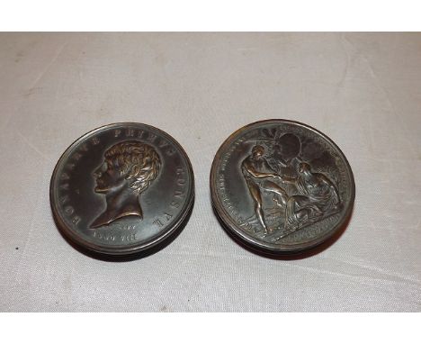 FRENCH REPRODUCTION SNUFF BOX ,METAL SCREW LID 52MM DIA , PROFILE OF YOUNG NAPOLEON