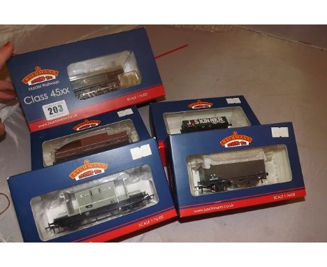 BACHMANN CLASS 45XX PRAIRIE TANK 4571 BR GREEN LATE CREST +12 TON VENTILATED VAN GWR DARK GREY,20T BRAKE VAN BR GREY,5 PLANK 