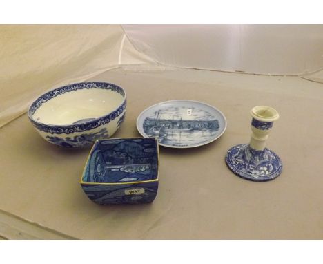 4 BLUE /WHITE ITEMS INCLUDING SPODE & COPENHAGEN 