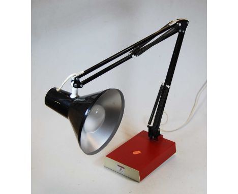 A 20th century black and red painted angle-poise desk lampCondition report: In working order.