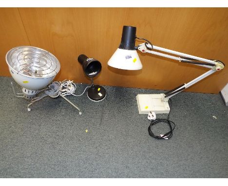 A Pifco Infrapower infra-red & radiant heat lamp and two further lamps