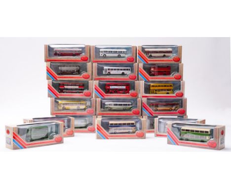 A boxed group of  Exclusive First Edition buses, 1:76 scale including Leyland Plymouth City Transport and AEC Routemaster (20