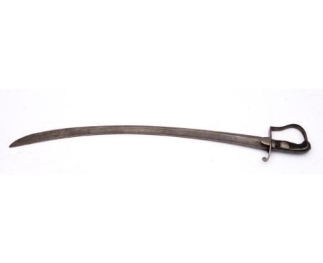A British 1796 Pattern Light Cavalry Trooper's sword, maker Dawes, Birmingham, the curved ingle edged, single fuller blade st