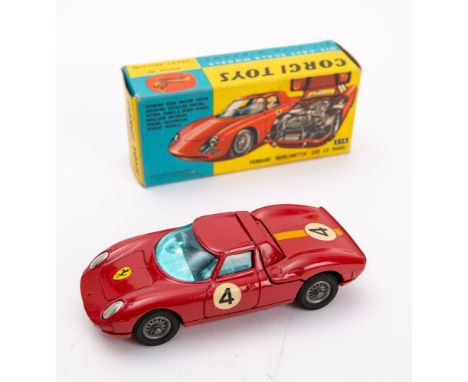 Corgi 314 Ferrari 'Berlinetta'  250 Le Mans: red with silver interior and engine, decals to body work , spoked wheels, in a b
