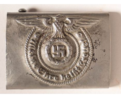 A German army belt buckle stamped 'RZM 155/40'  to reverse. 