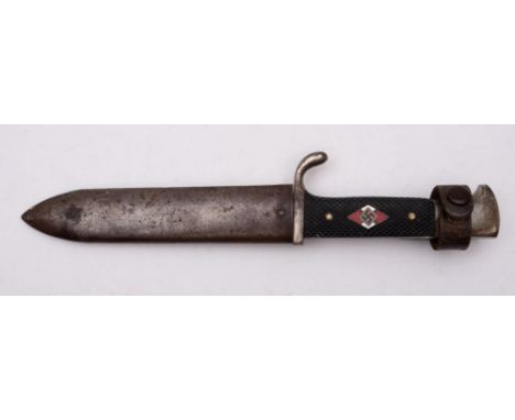 A Third Reich Period Hitler Youth  Dagger, maker Gottlieb Hammesfahr, Solingen, the straight singe edge blade stamped as per 