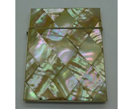 A mother of pearl card case, a/f