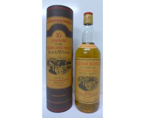 A bottle of Glenmorangie Ten Years Old Highland Malt Scotch Whisky, boxed