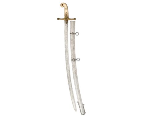 ˜A FINE GEORGIAN LANCER OFFICER~S SWORD, CIRCA 1820-30with curved pipe-backed blade, etched over three-quarters of its length