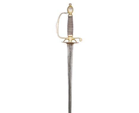 AN ENGLISH SILVER GILT-HILTED SMALLSWORD, BIRMINGHAM 1779, MARKED CF FOR CHARLES FREETHwith tapering blade of hollow-triangul