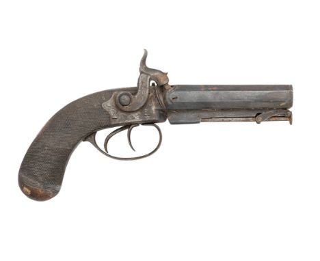 A 40 BORE D.B. PERCUSSION PISTOL BY COGSWELL, 224 STRAND, LONDON, CIRCA 1850 AND A 50 BORE D.B. PERCUSSION PISTOL, BIRMINGHAM