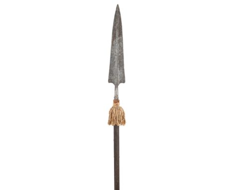 Ⓜ A FRENCH ETCHED PARTISAN, SECOND HALF OF THE 16TH CENTURYwith tapering blade formed with a full-length medial ridge, etched
