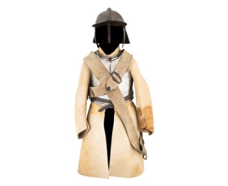 A COMPOSITE NORTH EUROPEAN HARQUEBUSIER~S ARMOUR, PREDOMINANTLY ENGLISH (LONDON), MID-17TH CENTURYcomprising associated Germa