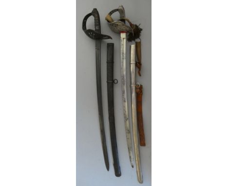 TWO AUSTRIAN MODEL 1904 CAVALRY SWORDSof regulation type, the first with pipe-backed blade, pierced and engraved hilt, wire-b