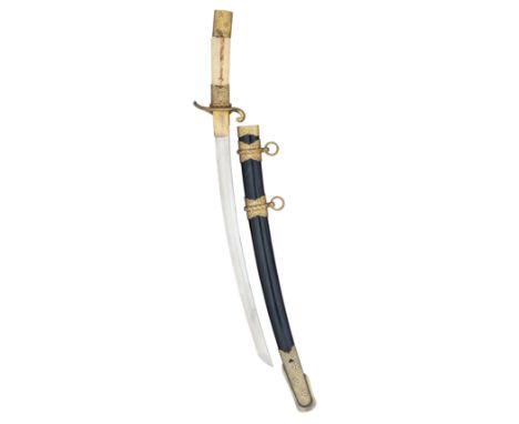 ‡ AN UNUSUAL AND RARE JAPANESE DRESS SWORD IN MIXED WESTERN AND JAPANESE STYLE MOUNTS, LATER MEIJI PERIOD, 1875-1912the Japan