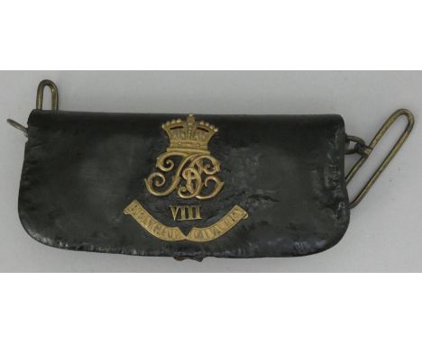 AN OFFICER~S UNDRESS POUCH OF THE 8TH BENGAL CAVALRYthe black patent leather pouch, with flap (now detached) mounted with the