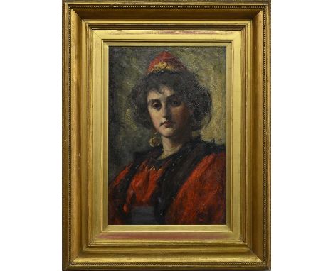 STEWART CARMICHAEL (SCOTTISH 1867 - 1950) PORTRAIT OF A LADY oil on canvas, monogrammed and dated 1896framed and under glassi