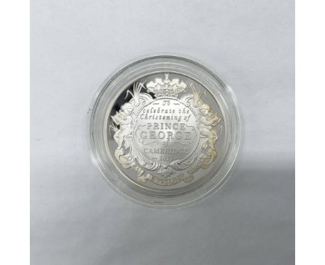 Limited edition. The obverse side features the portrait of Queen Elizabeth II. The reverse side celebrates the Christening of