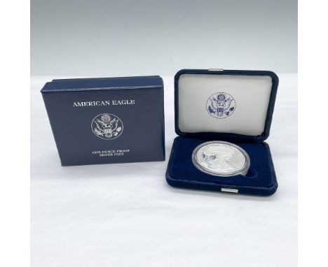 1 ounce. West Point Mint. The obverse side depicts full length figure of Liberty in stride draped in the folds of the flag. S
